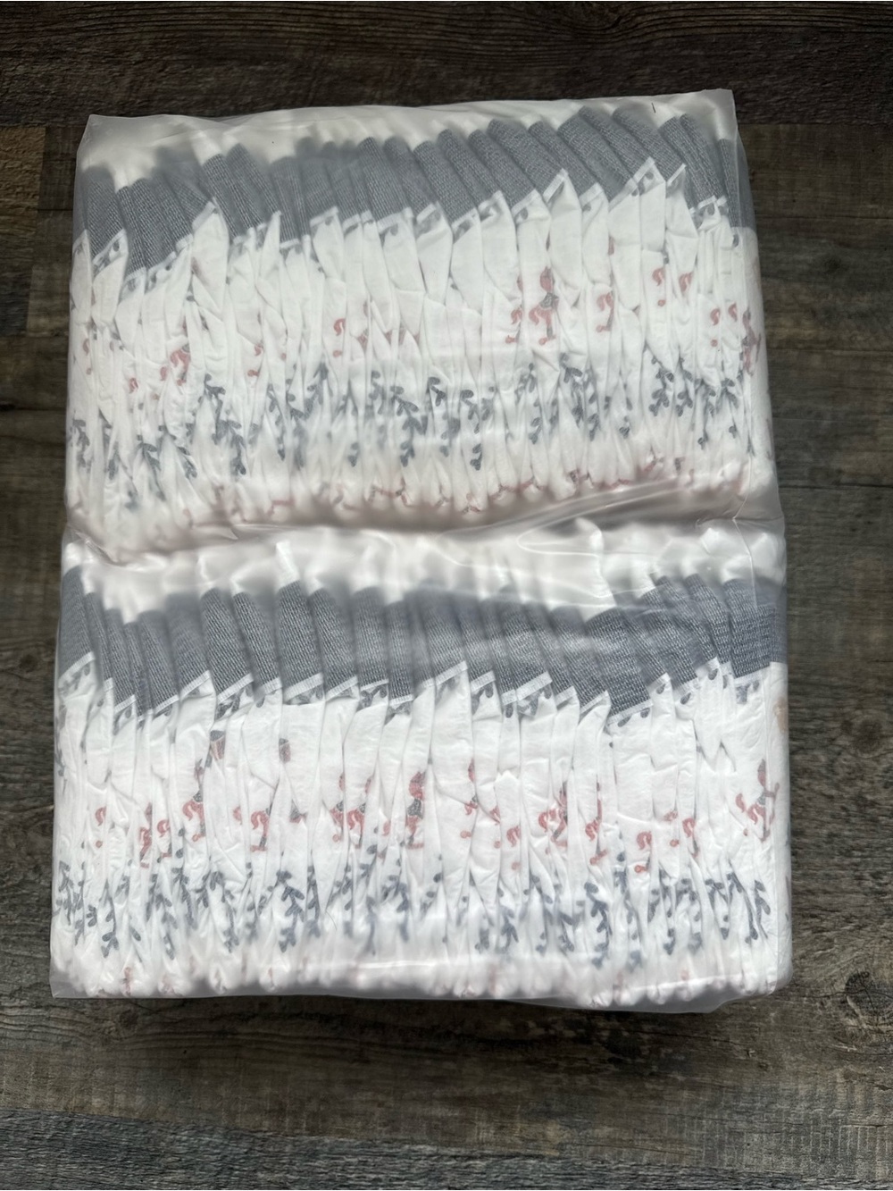 Soft White Diaper Covers with Gray Waistband and Pink Accents - Unbranded